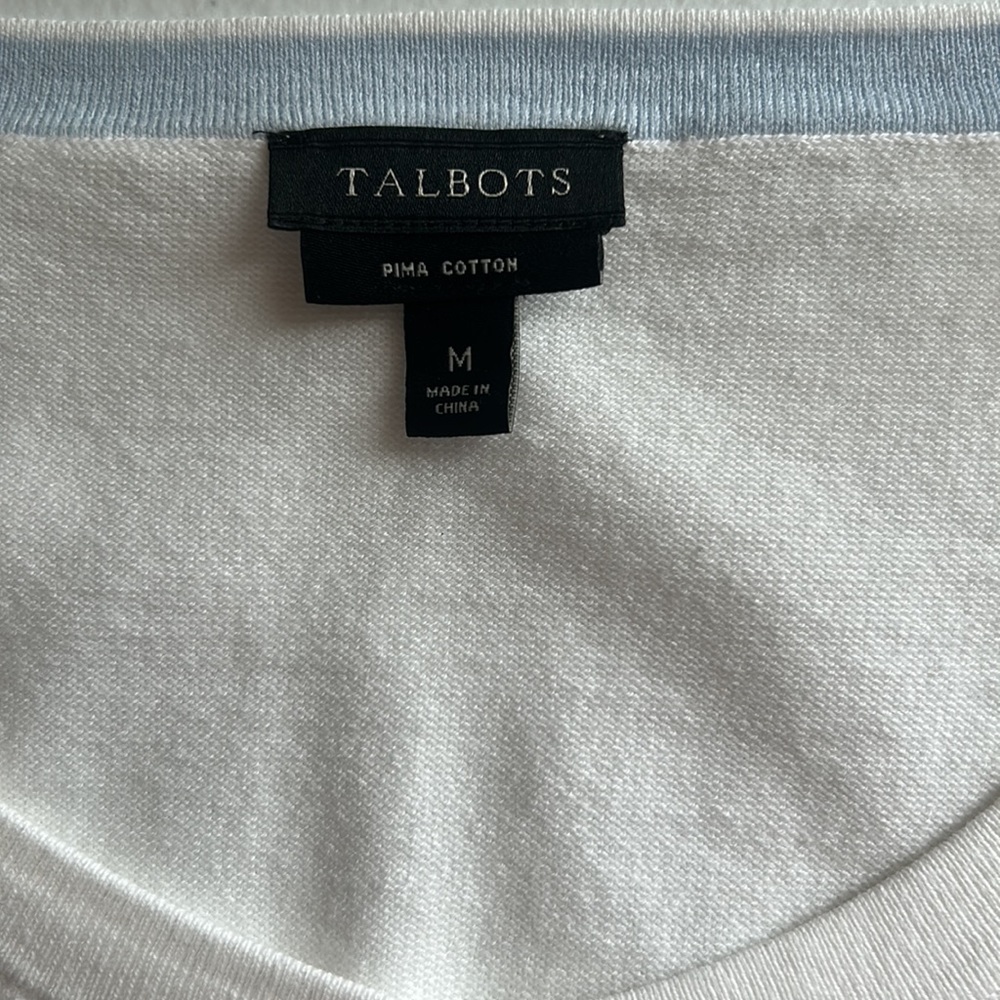 Talbots, White Button Down Cardigan, Size Medium - image 5